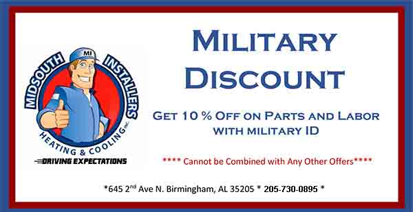 Military Discount, Get 10% off parts and labor
